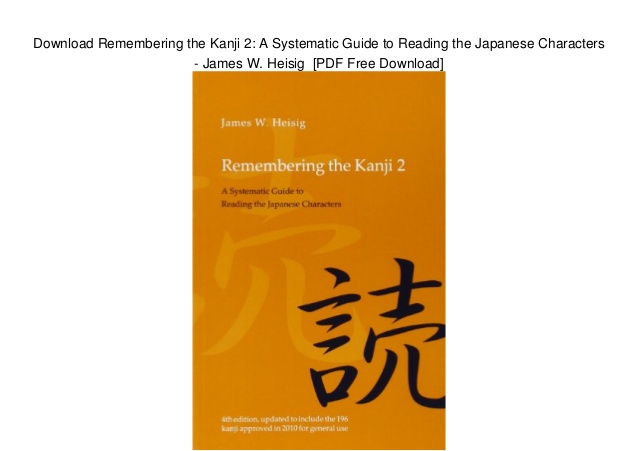 Remembering The Kanji Pdf